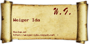 Weiger Ida névjegykártya